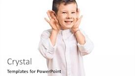  Presentation with deaf - Amazing presentation design having cute-blond-kid-wearing-elegant backdrop and a white colored foreground