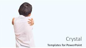  Presentation with self care - PPT theme with cute-blond-kid-wearing-elegant background and a cool aqua colored foreground