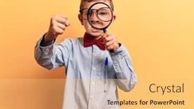  Presentation with anger kid - PPT theme having cute-blond-kid-wearing-nerd background and a yellow colored foreground