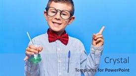  Presentation with special education cute kid - Presentation enhanced with cute-blond-kid-wearing-scientist background and a light blue colored foreground