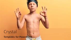  Presentation with swimmer - Amazing presentation having cute-blond-kid-wearing-swimwear backdrop and a gold colored foreground
