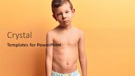  Presentation with attitude - Slide deck enhanced with cute-blond-kid-wearing-swimwear background and a yellow colored foreground
