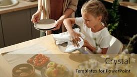  Presentation with youthful - PPT layouts featuring cute-blond-youthful-girl background and a coral colored foreground