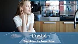  Presentation with kitchen furniture - Cool new presentation theme with cute-blonde-girl-having backdrop and a teal colored foreground