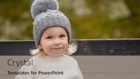  Presentation with playground - PPT theme featuring cute-blonde-kid-sitting background and a mint green colored foreground