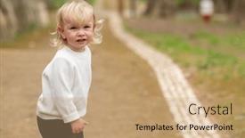  Presentation with alone - Theme featuring cute-blonde-kid background and a coral colored foreground