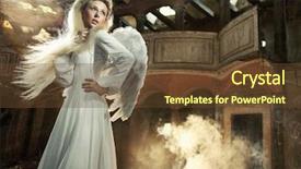  Presentation with angel wings - Beautiful theme featuring cute blondie as an angel backdrop and a tawny brown colored foreground