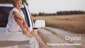  Presentation with old clothes - Cool new slide deck with cute-boy-8-years-old backdrop and a coral colored foreground