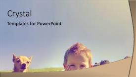  Presentation with done - Presentation consisting of cute boy and a chihuahua laying in the grass done with a retro vintage instagram filter background and a light blue colored foreground