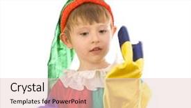  Presentation with facial - Colorful presentation theme enhanced with cute boy dressed as a clown moving his hands facial expressions backdrop and a lemonade colored foreground