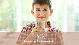  Presentation with drinking glass - Beautiful presentation theme featuring cute boy drinking water backdrop and a coral colored foreground