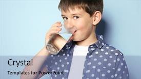  Presentation with drinking water - Slides having cute boy drinking water background and a seafoam green colored foreground
