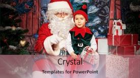  Presentation with christmas elf - Audience pleasing presentation consisting of cute boy elf over christmas backdrop and a coral colored foreground