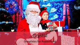  Presentation with christmas elf - Beautiful theme featuring cute boy elf over christmas backdrop and a  colored foreground