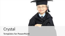  Presentation with graduation kids - Presentation theme enhanced with female red spot duke background and a white colored foreground