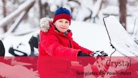  Presentation with cute - Amazing PPT theme having cute-boy-in-a-red backdrop and a red colored foreground