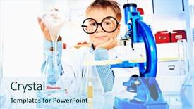 Presentation with cute science - PPT theme having cute boy is making science background and a sky blue colored foreground