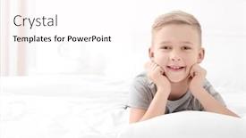  Presentation with bed - Theme featuring orthopedic kids - cute boy lying on bed background and a white colored foreground
