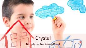  Presentation with image resolution - Audience pleasing theme consisting of cute boy painting a house backdrop and a lemonade colored foreground