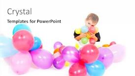  Presentation with balloons - Audience pleasing presentation consisting of cute-boy-playing-with-colorful backdrop and a white colored foreground