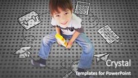  Presentation with building blocks - Amazing presentation having cute boy sitting with building blocks against textured background backdrop and a dark gray colored foreground