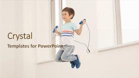  Presentation with rope - Theme with cute boy skipping rope background and a lemonade colored foreground