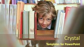  Presentation with bookshop - Presentation consisting of cute-boy-stands background and a tawny brown colored foreground
