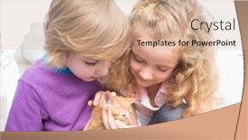  Presentation with sister - PPT theme consisting of cute-brother-and-sister and a  colored foreground