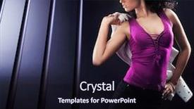  Presentation with abstract - Cool new PPT theme with cute brunette posing over abstract backdrop and a  colored foreground