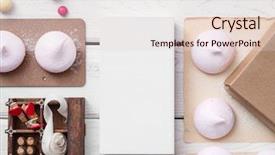  Presentation with sweets - Amazing PPT theme having cute cake - white box mockup between different backdrop and a lemonade colored foreground