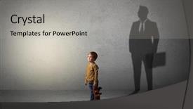  Presentation with future - PPT layouts with cute cartoon - little boy imagine that he background and a light gray colored foreground