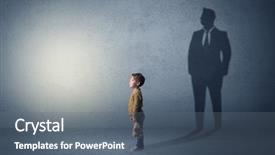  Presentation with future - Beautiful slide set featuring cute cartoon - little boy imagine that he backdrop and a gray colored foreground