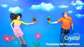  Presentation with blue sky - PPT layouts having few tomatoes isolated on white background and a red colored foreground