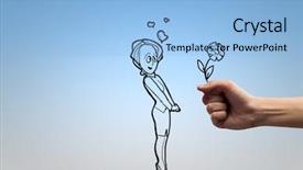  Presentation with young man and a woman - PPT theme consisting of cute cartoon boy girl - funny image of young woman background and a  colored foreground