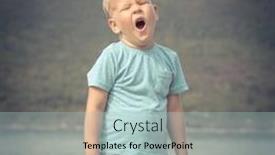  Presentation with cute - Colorful presentation theme enhanced with cute-caucasian-boy-yawns backdrop and a light blue colored foreground