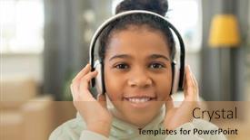  Presentation with african ethnicity - Audience pleasing PPT theme consisting of cute-cheerful-girl-of-african backdrop and a coral colored foreground