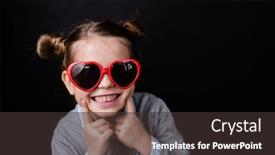  Presentation with black girl - PPT layouts enhanced with cute-cheerful-girl-with-toothy background and a dark gray colored foreground