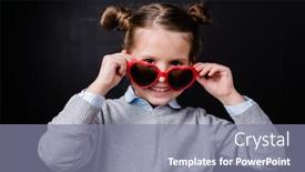  Presentation with lens - Slide deck with cute-cheerful-girl-with-toothy background and a gray colored foreground