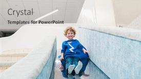  Presentation with play area - Presentation theme consisting of cute-cheerful-little-boy background and a light gray colored foreground