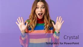  Presentation with lgbt - Slide set featuring cute-cheerful-young-girl-wearing background and a light blue colored foreground