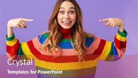  Presentation with lgbt - Presentation design consisting of cute-cheerful-young-girl-wearing background and a crimson colored foreground