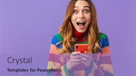  Presentation with lgbt - Colorful PPT theme enhanced with cute-cheerful-young-girl-wearing backdrop and a light blue colored foreground