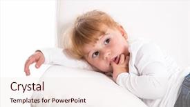  Presentation with child custody - Amazing PPT theme having cute child - shy girl lying backdrop and a lemonade colored foreground