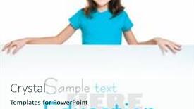  Presentation with cute - Theme with cute-child-behind-a-board and a sky blue colored foreground