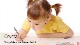  Presentation with crayon - Slide deck having cute child draws with color background and a lemonade colored foreground