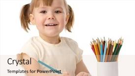  Presentation with color pencils - Presentation theme enhanced with cute child draws with color background and a lemonade colored foreground