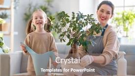  Presentation with child care - Amazing slides having cute-child-girl-helping backdrop and a coral colored foreground