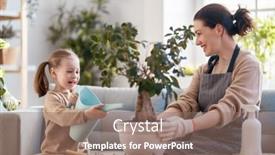  Presentation with child care - Colorful presentation enhanced with cute-child-girl-helping backdrop and a coral colored foreground