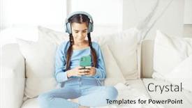  Presentation with cute - Theme with cute-child-girl-with-pigtails and a sky blue colored foreground