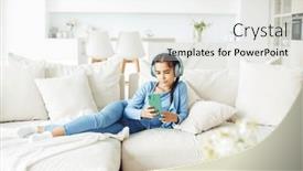  Presentation with cute - PPT theme having cute-child-girl-with-pigtails and a white colored foreground